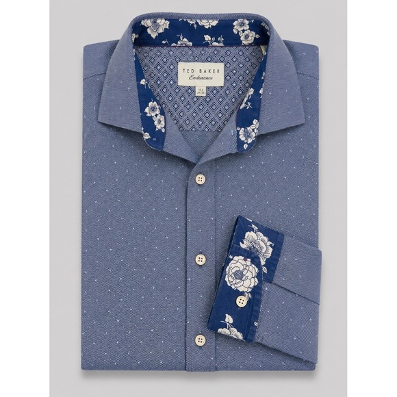 Ted Baker Other - Ted Baker Endurance Button Down Shirt Size 16.5 Contrast Floral Cuff Preppy